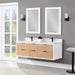 Altair Design Dione 60"" Double Bathroom Vanity in Weathered Pine with Aosta White Composite Stone Countertop