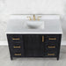 Altair Design Weiser 48"" Single Bathroom Vanity in Black Oak with Aosta White Composite Stone Countertop