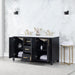 Altair Design Weiser 60"" Double Bathroom Vanity in Black Oak with Aosta White Composite Stone Countertop