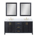 Altair Design Weiser 72"" Double Bathroom Vanity in Black Oak with Aosta White Composite Stone Countertop