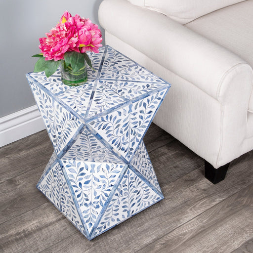Butler Specialty Company Anais and Bone Inlay Accent Table, Sky Blue and White 5510417