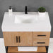 Altair Design Bianco 36"" Single Bathroom Vanity in Light Brown with Matte Black Support Base and White Composite Stone Countertop