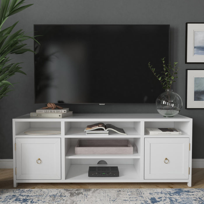 Butler Specialty Company Lark Wood 65"" TV Stand with Storage, White 5524304