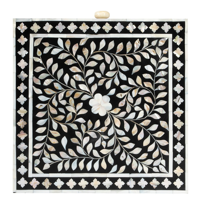 Butler Specialty Company Purgenia Mother Of Perl Side Table, Black and White, Gold 5532388