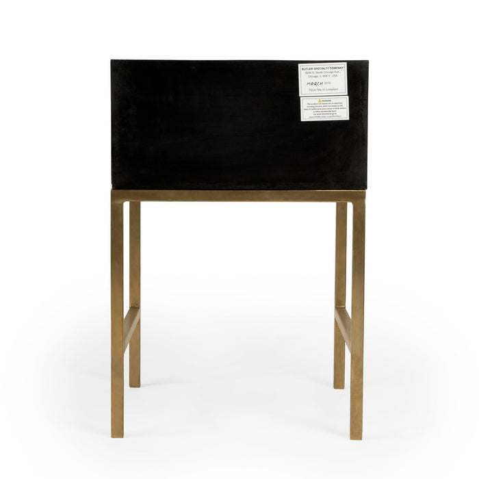 Butler Specialty Company Purgenia Mother Of Perl Side Table, Black and White, Gold 5532388