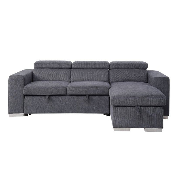 Acme Furniture Natalie Sectional Sofa in Gray Chenille 55530