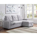 Acme Furniture Amboise Reversible Sectional Sofa W/Sleeper & Storage in Light Gray Fabric 55550