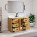 Altair Design Perla 48"" Single Bathroom Vanity in Natural Wood with Grain White Composite Stone Countertop