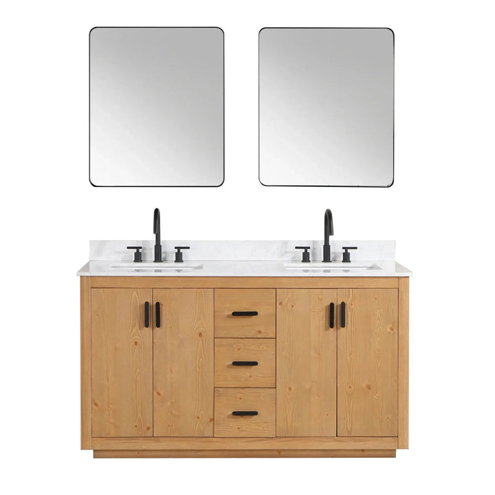 Altair Design Perla 60″ Double Bathroom Vanity in Natural 36″ size