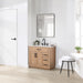 Altair Design Gavino 36"" Single Bathroom Vanity in Light Brown with Grain White Composite Stone Countertop