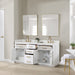 Altair Design Gavino 72"" Double Bathroom Vanity in White with Grain White Composite Stone Countertop