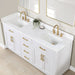 Altair Design Gavino 72"" Double Bathroom Vanity in White with Grain White Composite Stone Countertop