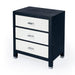 Butler Specialty Company Keros Raffia 3 Drawer Nightstand, Navy and White 5610350