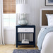 Butler Specialty Company Keros 1 Drawer Raffia Nightstand, Navy and White 5611350