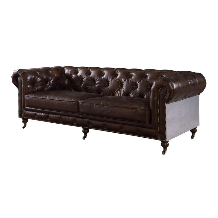 Acme Furniture Aberdeen Sofa in Vintage Brown Top Grain Leather 56590