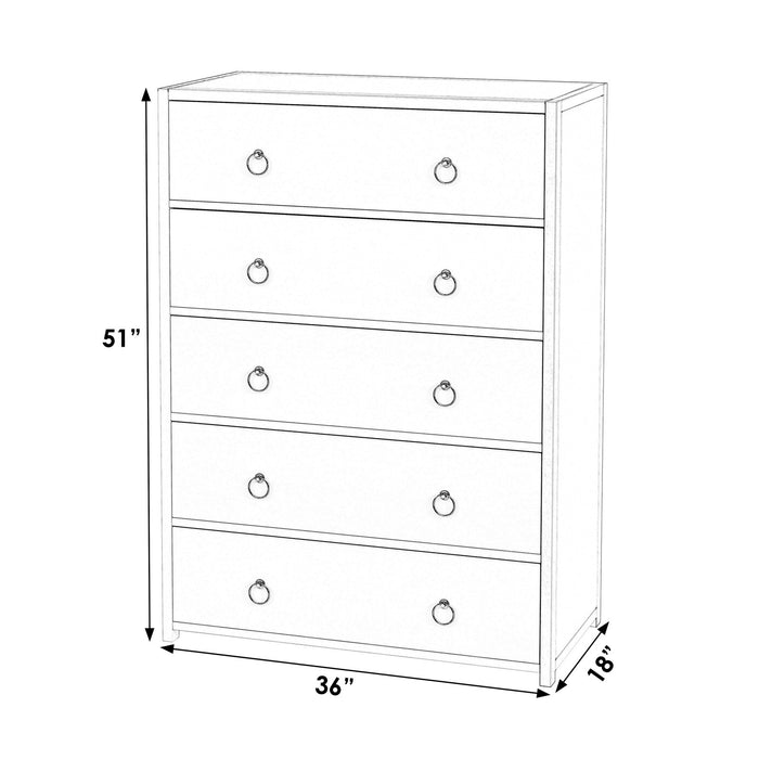 Butler Specialty Company Lark 5 Drawer Dresser, White 5672304