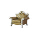 Acme Furniture Picardy Chair W/1 Pillow in Butterscotch PU & Antique Pearl Finish 58212