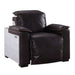 Acme Furniture Misezon Power Motion Recliner in Dark Top Grain Brown Leather & Aluminum 59943