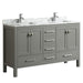 Eviva London 60" X 18" Transitional bathroom vanity with Crema marfil marble and double Porcelain Sinks