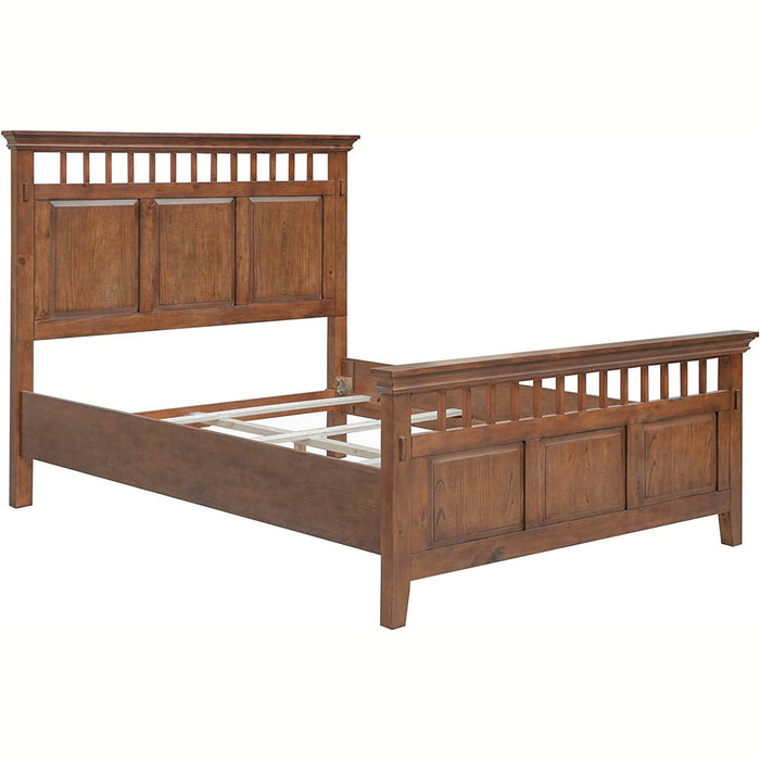 Sunset Trading Mission Bay Queen Bed | Amish Brown Solid Wood | Panel Headboard and Footboard CF-4901-0877-QB