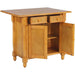 Sunset Trading Light Oak Extendable Kitchen Island with Drop Leaf Top | Drawers and Cabinet DLU-KI-4222-LO