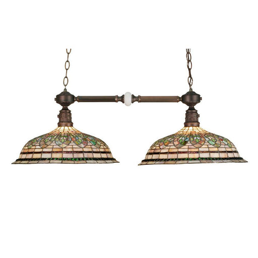 Meyda 37"L Tiffany Gentian 2 LT Island Pendant.602