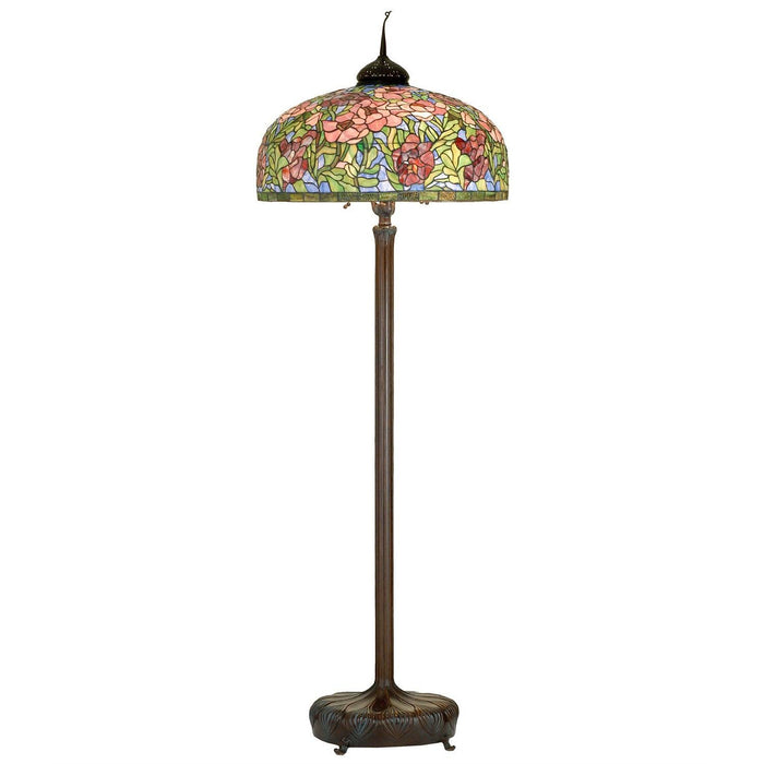 Meyda 78" High Tiffany Oriental Poppy Floor Lamp