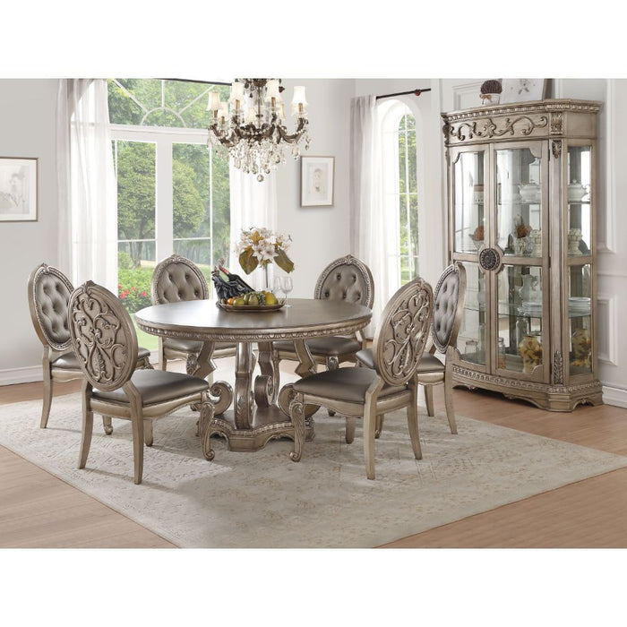 Acme Furniture Northville Dining Table in Antique Silver Finish 66915