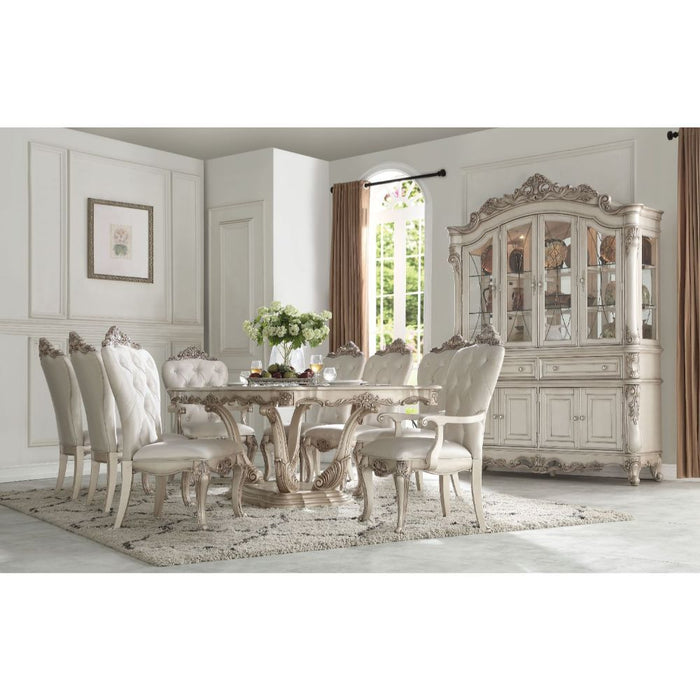 Acme Furniture Gorsedd Dining Table in Golden Ivory Finish 67440