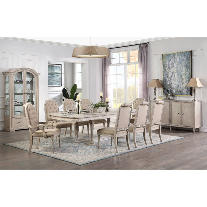 Acme Furniture Wynsor Dining Table in Antique Champagne Finish 67530