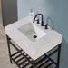 Altair Design Merano 30"" Single Stainless Steel Vanity Console in Matt Black with Aosta White Stone Countertop