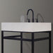 Altair Design Merano 30"" Single Stainless Steel Vanity Console in Matt Black with Aosta White Stone Countertop