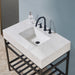 Altair Design Merano 36"" Single Stainless Steel Vanity Console in Matt Black with Aosta White Stone Countertop