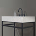 Altair Design Merano 36"" Single Stainless Steel Vanity Console in Matt Black with Aosta White Stone Countertop