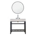 Altair Design Merano 36"" Single Stainless Steel Vanity Console in Matt Black with Aosta White Stone Countertop