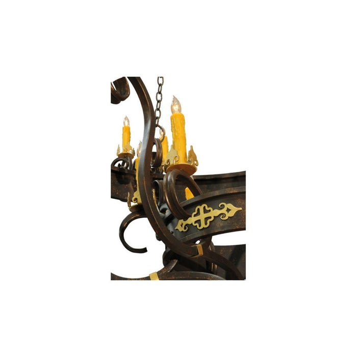Meyda 72" Wide Candle Tobacco Santino 24 Light Chandelier