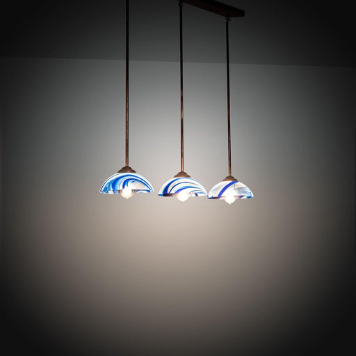 Meyda 39" Long Curacao Swirl 3 LT Island Pendant