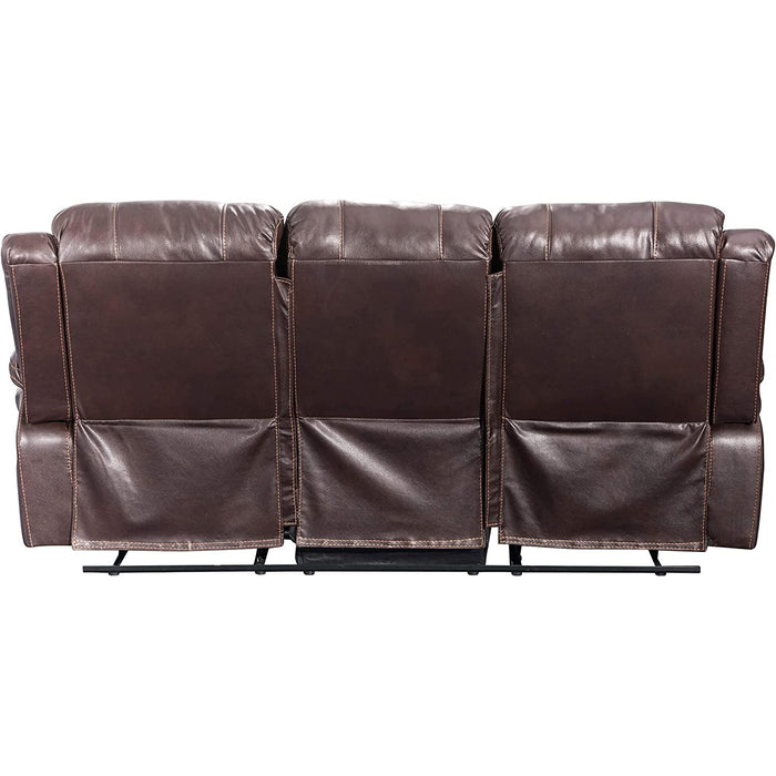Sunset Trading Glorious Dual Reclining Sofa | Manual Recliner | Brown Faux Leather SU-GL-U9521S