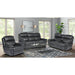 Sunset Trading Luxe Leather 3 Piece Reclining Living Room Set with Power Headrests | USB Ports | Loveseat with Console | Dual Recline Sofa | Chair Recliner | Gray SU-9102-94-1394-3PC