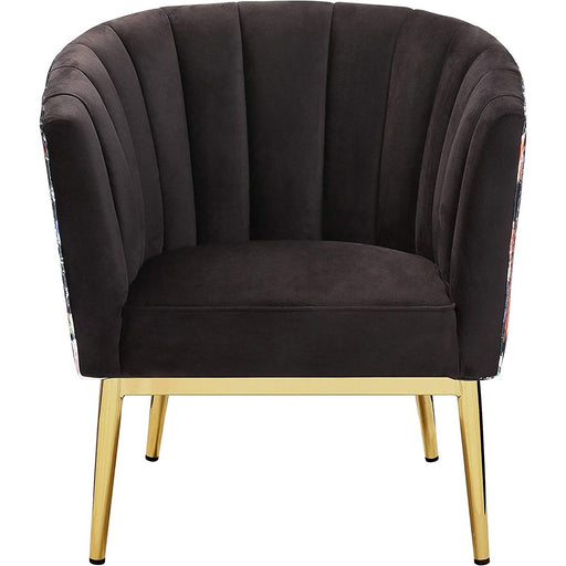 Acme Furniture Betla Accent Chair in Black Grain Top Leather & Aluminum AC01986