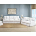 Sunset Trading Horizon 2 Piece Slipcovered Living Room Set | Sofa Loveseat | Washable Stain Resistant White Performance Fabric | Dog Cat Pet and Kid Friendly Furniture SU-1176-81-0010