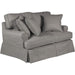 Sunset Trading Horizon T-Cushion Slipcovered Loveseat | Stain Resistant Performance Fabric | Gray SU-117610-391094