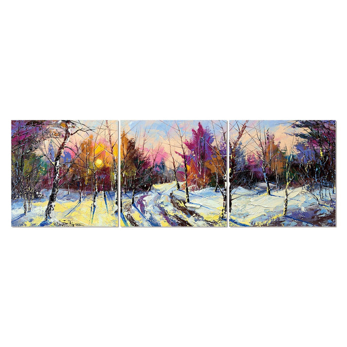 Bellini Modern Living 3 Piece acrylic panel picture of - Wintered Forest 72577