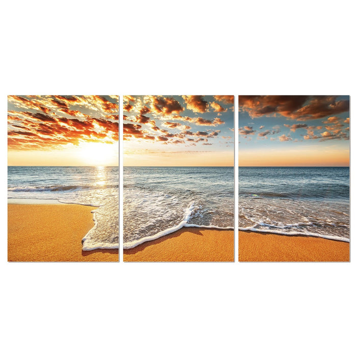 Bellini Modern Living 3 Piece acrylic panel picture of - Warm Sandy Beach 72647