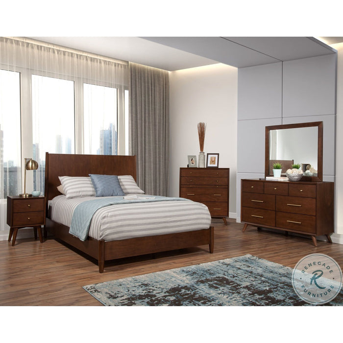 Alpine Furniture Flynn Full Platform Bed, Walnut 766WAL-08F