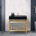 Altair Design Nauders 36"" Single Stainless Steel Vanity Console in Brushed Gold with Imperial Black Stone Countertop