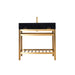 Altair Design Nauders 36"" Single Stainless Steel Vanity Console in Brushed Gold with Imperial Black Stone Countertop