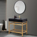 Altair Design Nauders 36"" Single Stainless Steel Vanity Console in Brushed Gold with Imperial Black Stone Countertop