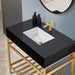 Altair Design Nauders 36"" Single Stainless Steel Vanity Console in Brushed Gold with Imperial Black Stone Countertop