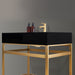 Altair Design Nauders 36"" Single Stainless Steel Vanity Console in Brushed Gold with Imperial Black Stone Countertop